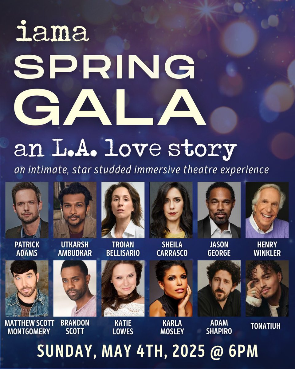 SUNDAY, MAY 4th. Five playwrights. Five directors. 12 incredible actors. Five brand-new scenes about life and love in L.A.—all performed just for @iamatheatre ! My theater company means the world to me - come out and support us!  🎭 iamatheatre.com/iama-spring-ga…