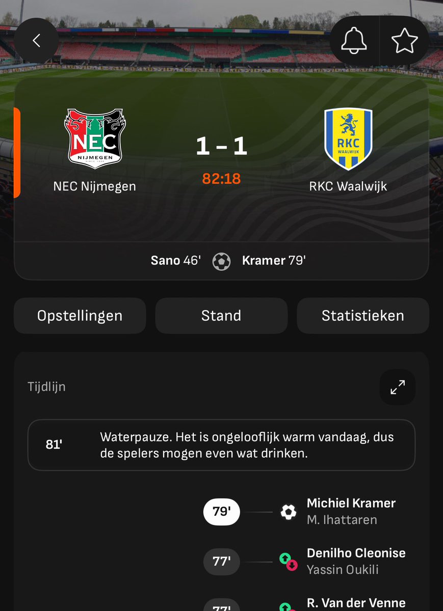 Wedstrijdverslag is een heerlijke toevoeging op LiveScore 😂 #necrkc