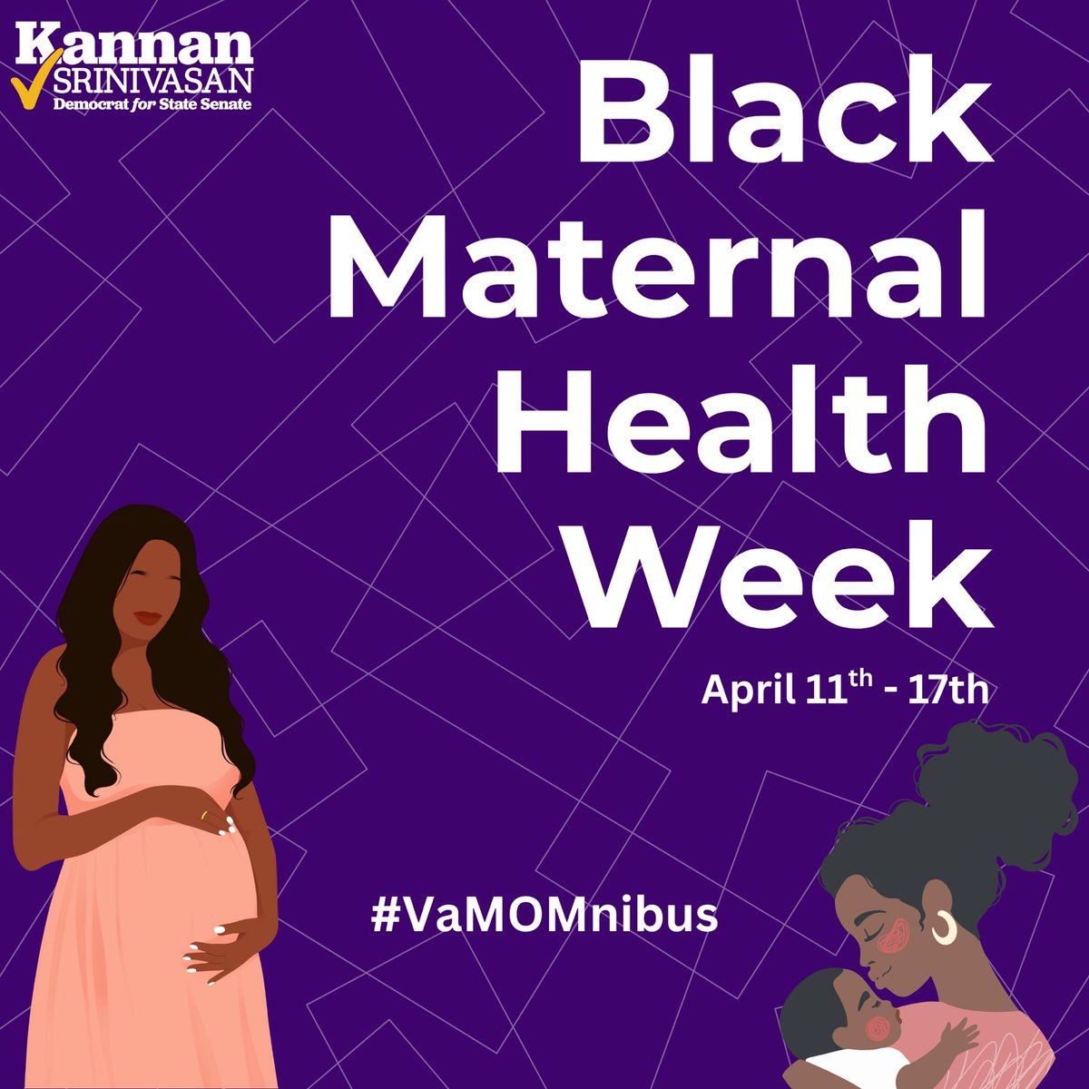Kannanforva's tweet photo. Today marks Black Maternal Health Week. I passed SB1352 as part of the @vademocrats' MOMnibus to expand midwife access & secured $550K for postpartum awareness—reducing mortality, addressing disparities, & improving outcomes for Black women & all Virginia mothers. #VAMOMnibus https://t.co/AW39onEWrF