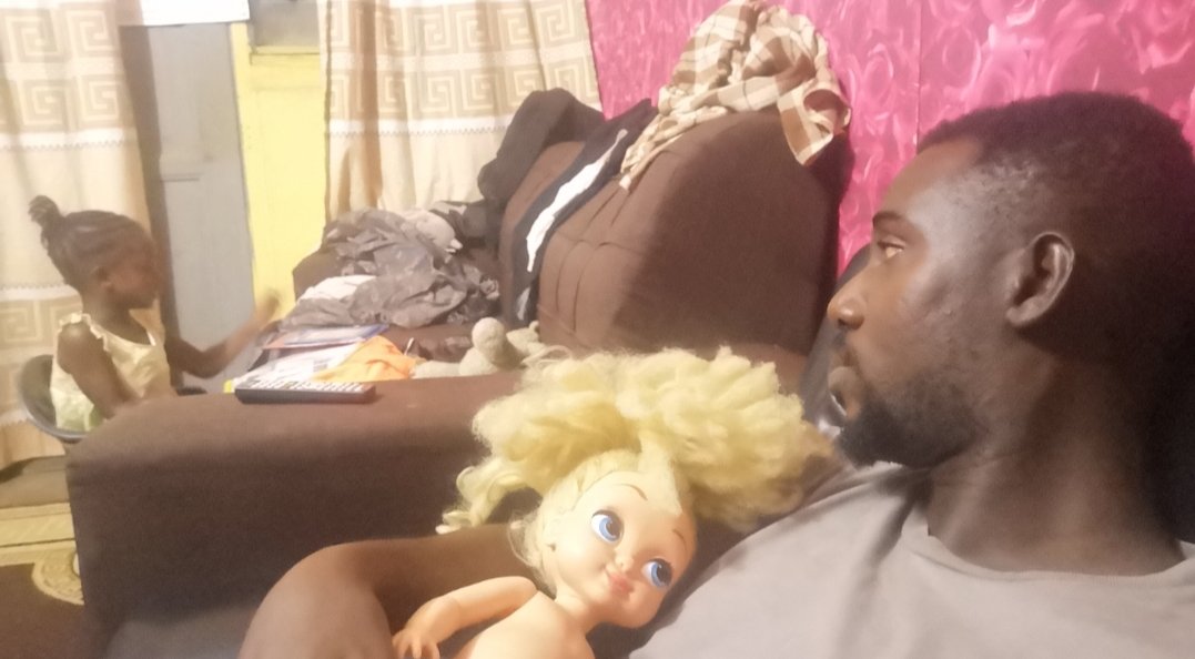 I am here taking care of my granddaughter because her mother is busy on a project work 😂 😂 😂 😂