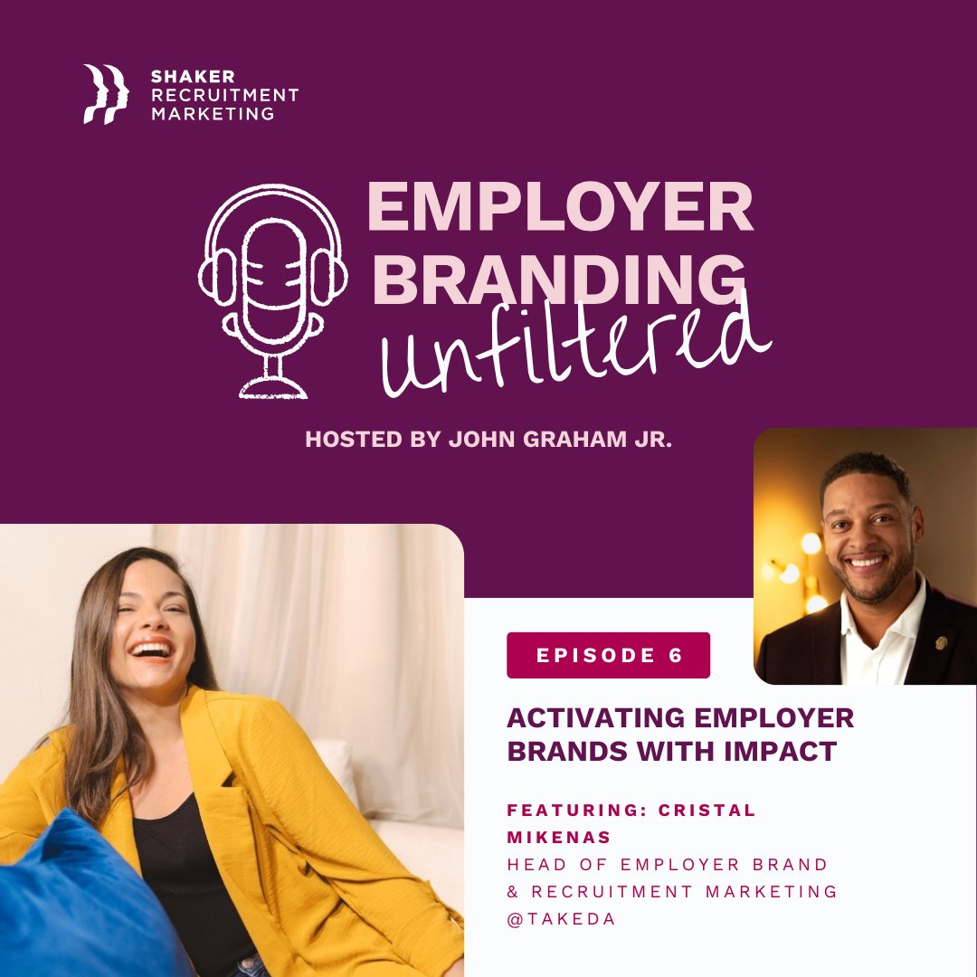 Shaker Recruitment Marketing (@shaker_ad) on Twitter photo A strong employer brand starts with authenticity. 😌 In this episode of Employer Branding Unfiltered, John Graham Jr. chats with Cristal Mikenas from Takeda about creating a genuine employer branding program.
🎧 Listen here: shaker.com/insights/emplo… #ShakerRM A strong employer brand starts with authenticity. 😌 In this episode of Employer Branding Unfiltered, John Graham Jr. chats with Cristal Mikenas from Takeda about creating a genuine employer branding program.
🎧 Listen here: shaker.com/insights/emplo… #ShakerRM