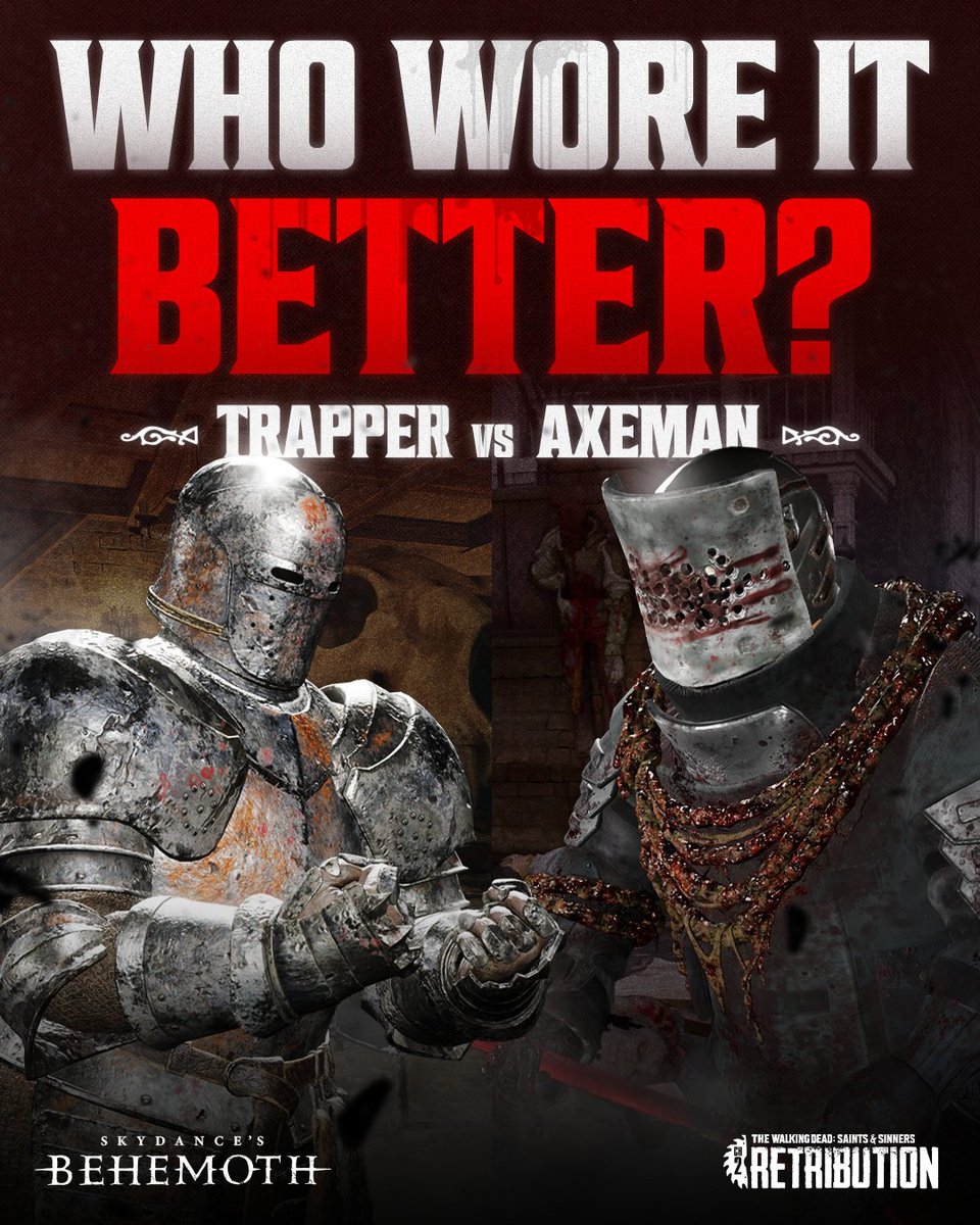 It's a tough call. Trapper has a classic look, but Gerik really has a way with his accessories...

#twdss #behemothvr