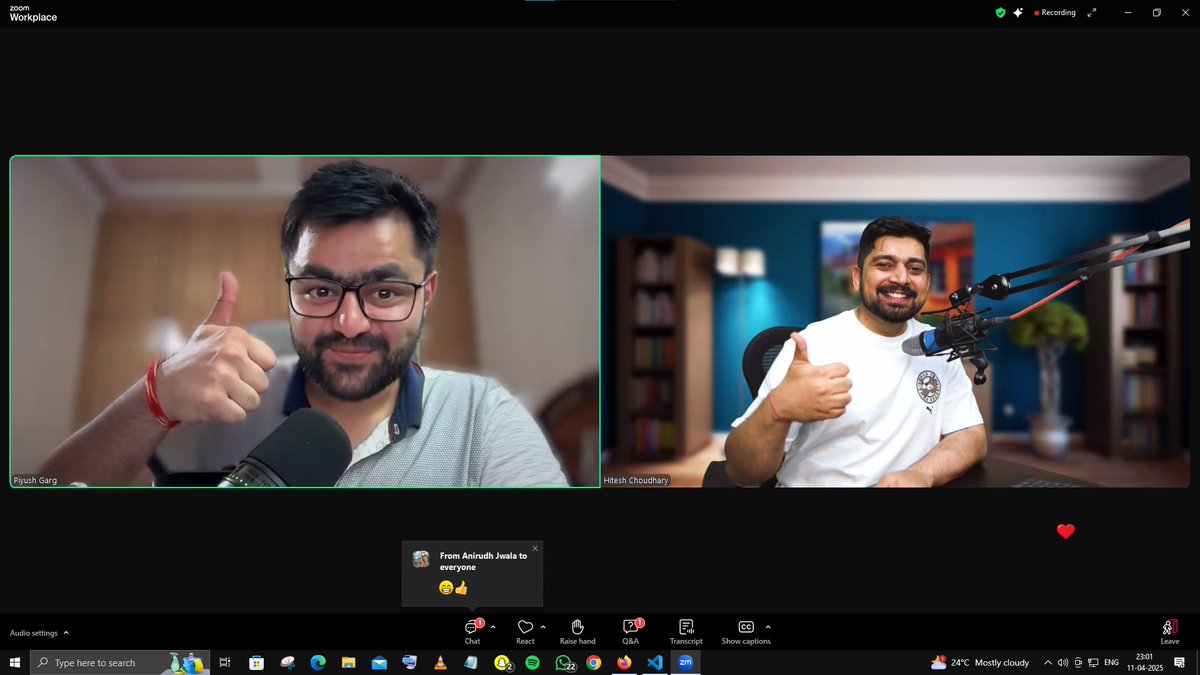 CodeWithVishal6's tweet image. Day 3 of our GenAI journey with @Hiteshdotcom & @piyushgarg_dev
Today we:
⚙️ Built AI Agent
🖱️ Created mini cursor powered by LLMs
💻 Ran openSource models locally
🤗 Explored HuggingFace
Later we practiced it all again on Coding Hostel 💻
#ChaiCode #GenAI @ChaiCodeHQ @nirudhuuu