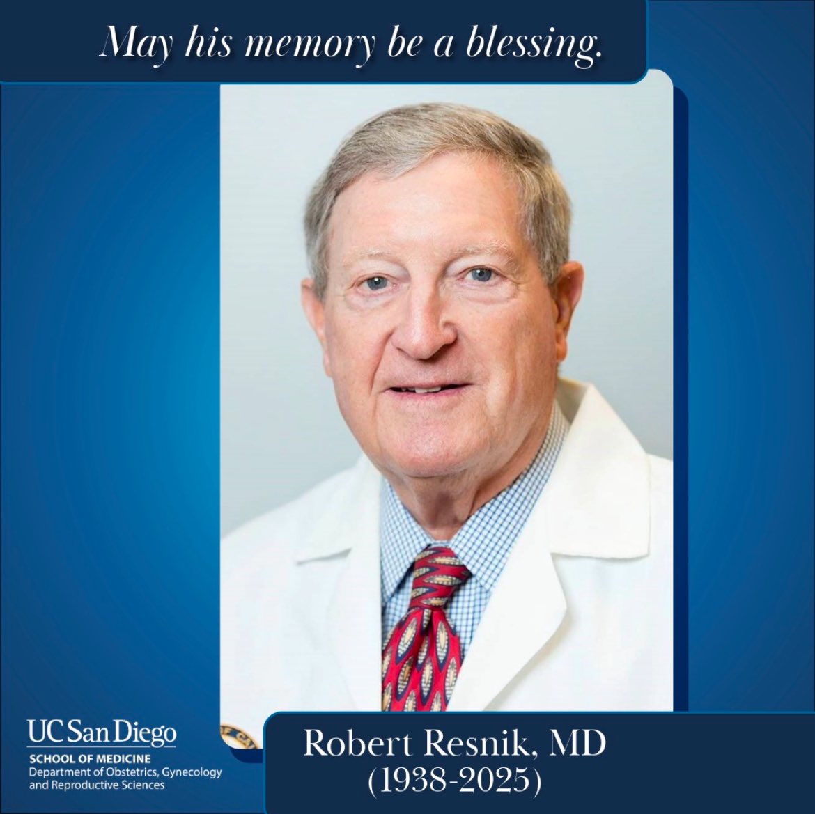 Cynthia Gyamfi, MD, MS (@drcynthiagyamfi) on Twitter photo Earlier this week we lost a true “giant” in the field of #OBGYN and #MaternalFetalMedicine. Dr. Resnik, long-time Department Chair <a href="/UCSD_ObGyn/">UC San Diego OBGYN</a>, mentored and inspired thousands of physicians around the world. May his memory be a blessing. 🙏🏾 Earlier this week we lost a true “giant” in the field of #OBGYN and #MaternalFetalMedicine. Dr. Resnik, long-time Department Chair <a href="/UCSD_ObGyn/">UC San Diego OBGYN</a>, mentored and inspired thousands of physicians around the world. May his memory be a blessing. 🙏🏾