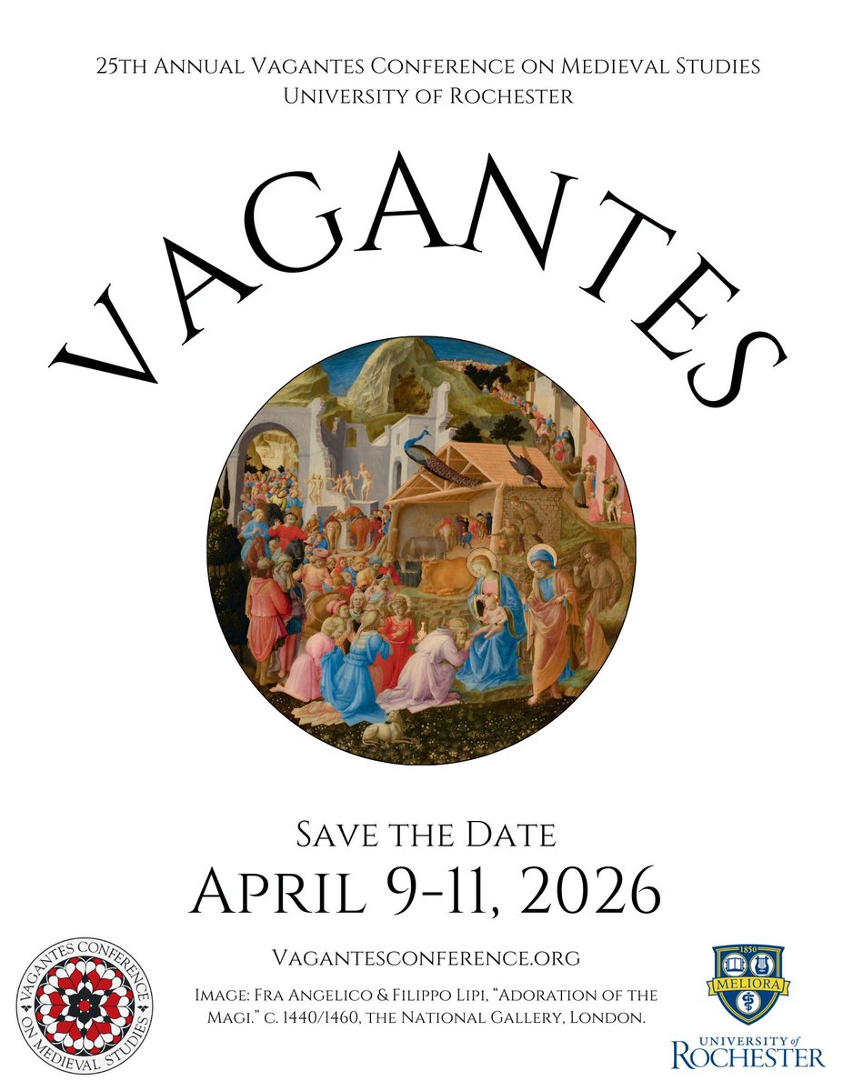 Please save the date for Vagantes 2026, hosted by the University of Rochester! April 9-11, 2026.