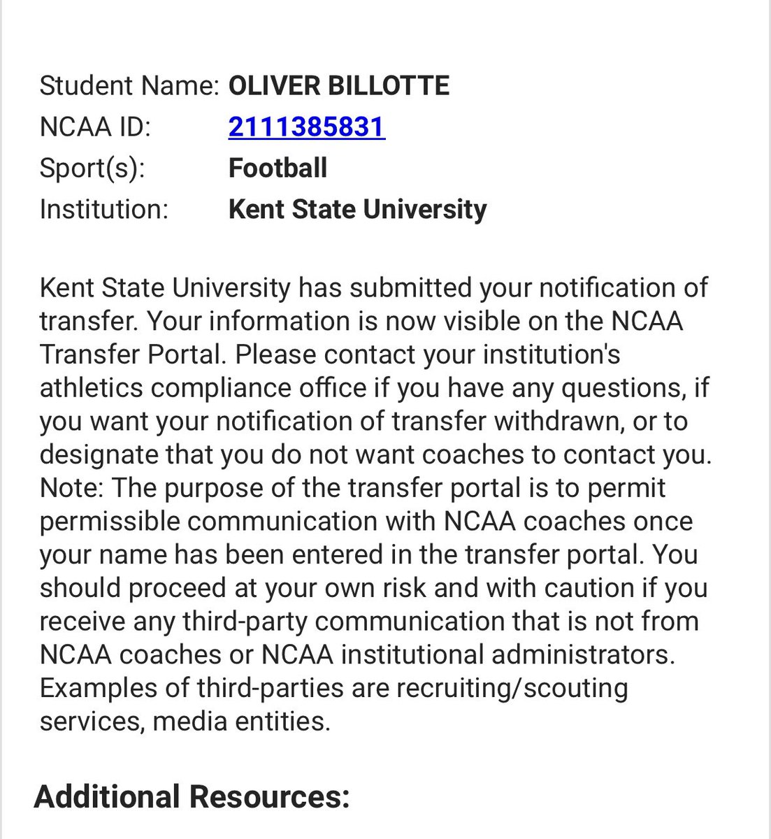 obillotte14's tweet photo. With recent coaching changes I’m now officially in the portal!! https://t.co/nauArLneND