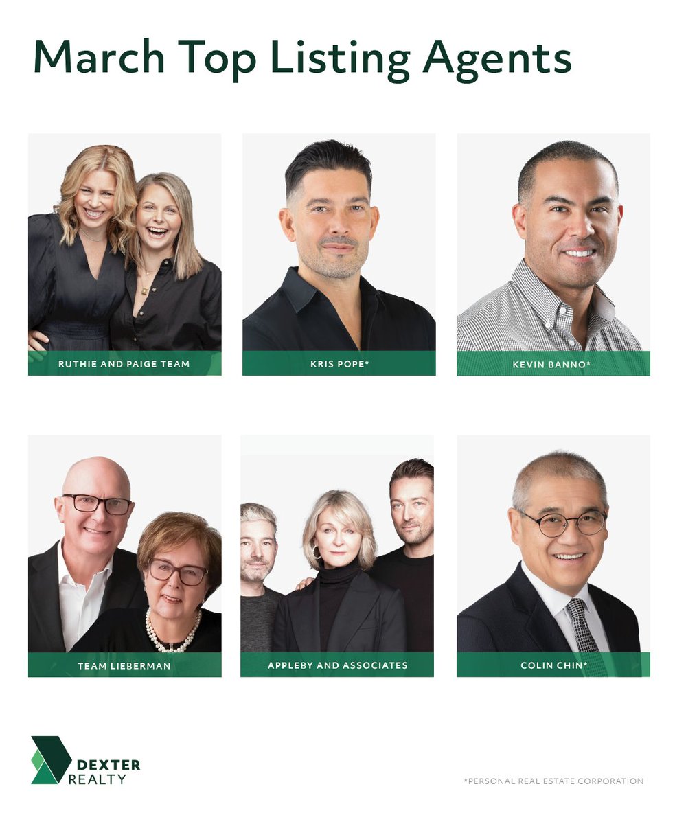 dexterrealty's tweet photo. Congratulations to our Top Listing agents for March π‘ Our Dexter agents are ready to help you achieve your goals. Well done!
β
#yvrre #vanrealtor #vanre #BCRE #vancityrealestate #yvrrealestate #yvrrealtors #yvrrealtor #vancouverre #vancouverrealestate https://t.co/RwAsB3XFlr