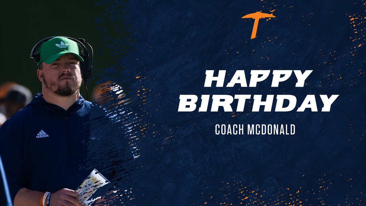 UTEPFB's tweet photo. Happy birthday to Bandits Coach, Co-Wefense Coordinator, and Defensive Recruiting Coordinator, Coach McDonald‼️⛏️

#PicksUp | #WinTheWest @Coach_Mac51 https://t.co/KsS6Y6MTK6