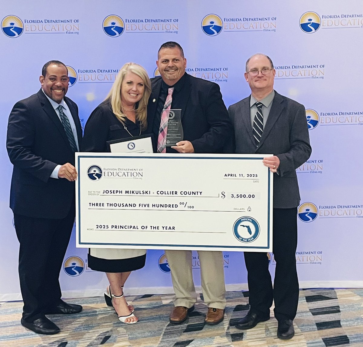Dr. Leslie Ricciardelli (@supricciardelli) on Twitter photo What an exciting day for Joe Mikulski, Golden Gate High School and Collier County Public Schools! Our own Joe Mikulski was awarded the 2025 Florida Principal of the Year!
<a href="/EducationFL/">Florida Department of Education</a> <a href="/GGHS_Titans/">Golden Gate HS</a> #CCPSSuccess What an exciting day for Joe Mikulski, Golden Gate High School and Collier County Public Schools! Our own Joe Mikulski was awarded the 2025 Florida Principal of the Year!
<a href="/EducationFL/">Florida Department of Education</a> <a href="/GGHS_Titans/">Golden Gate HS</a> #CCPSSuccess