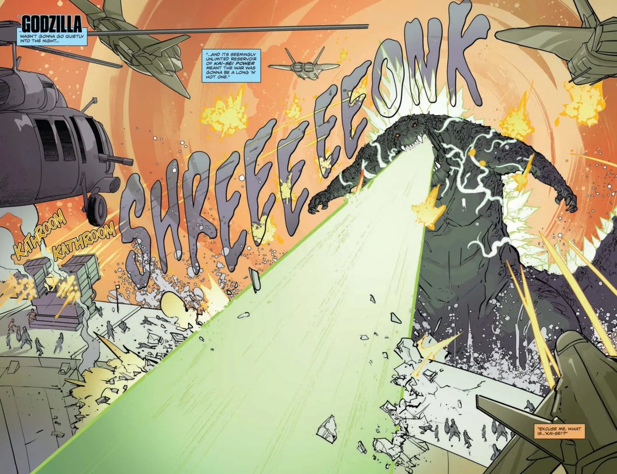 GODZILLA FCBD PREVIEWS! 

First look at what to expect from our new Godzilla run!

Meet our new Godzilla and G-force!  

Written by  @HackinTimSeeley and colored by @marissadraws !! 