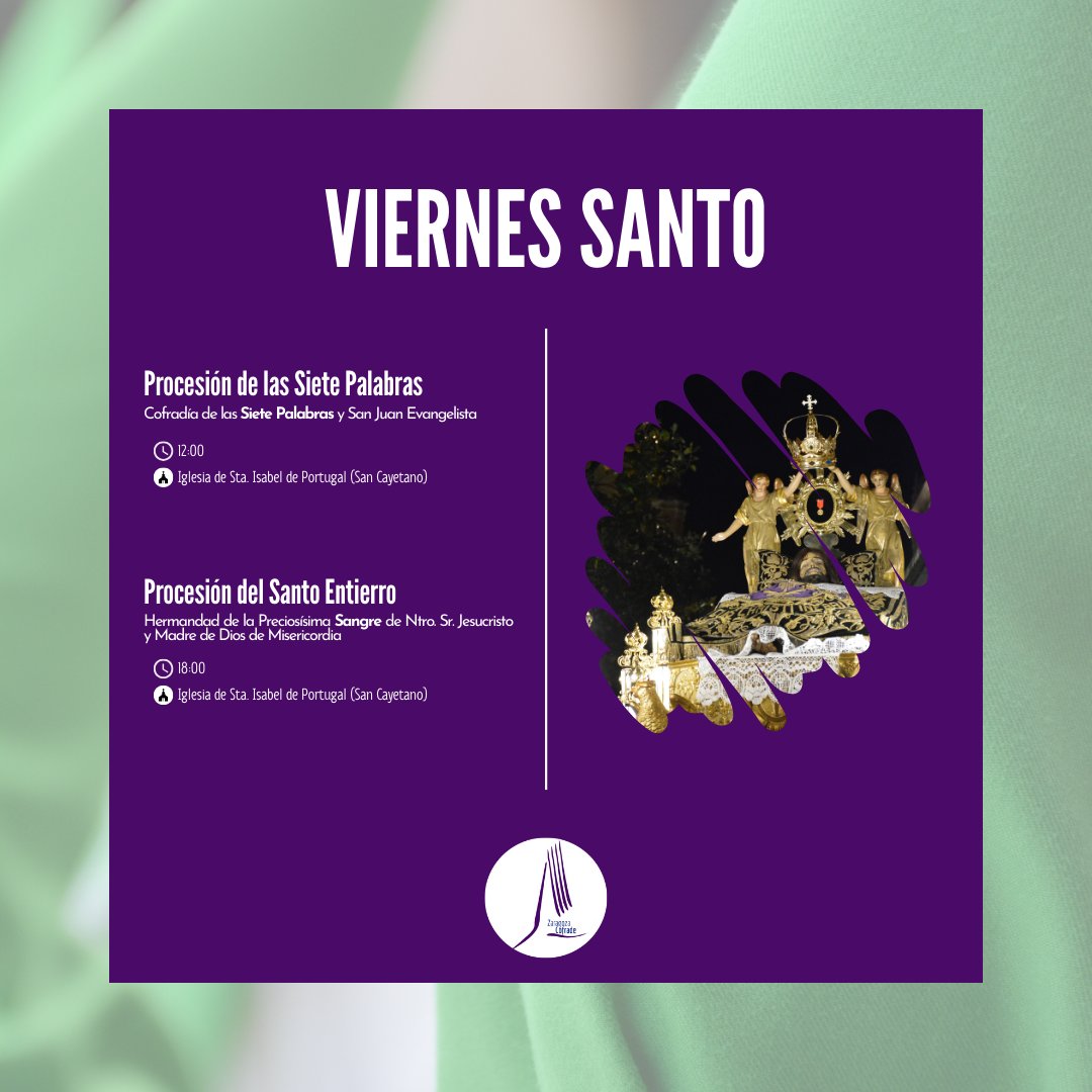 [Semana Santa 2025] El Viernes Santo en Zaragoza es sinónimo de Siete Palabras <a href="/7PalabrasZGZ/">COFRADÍA 7PALABRAS</a> por la mañana y Santo Entierro <a href="/sangrecristozgz/">Hdad. Sangre Cristo</a> por la tarde
#SemanaSanta #ViernesSanto #SemanaSantaZgz #SemanaSanta2025 #SemanaSanta25