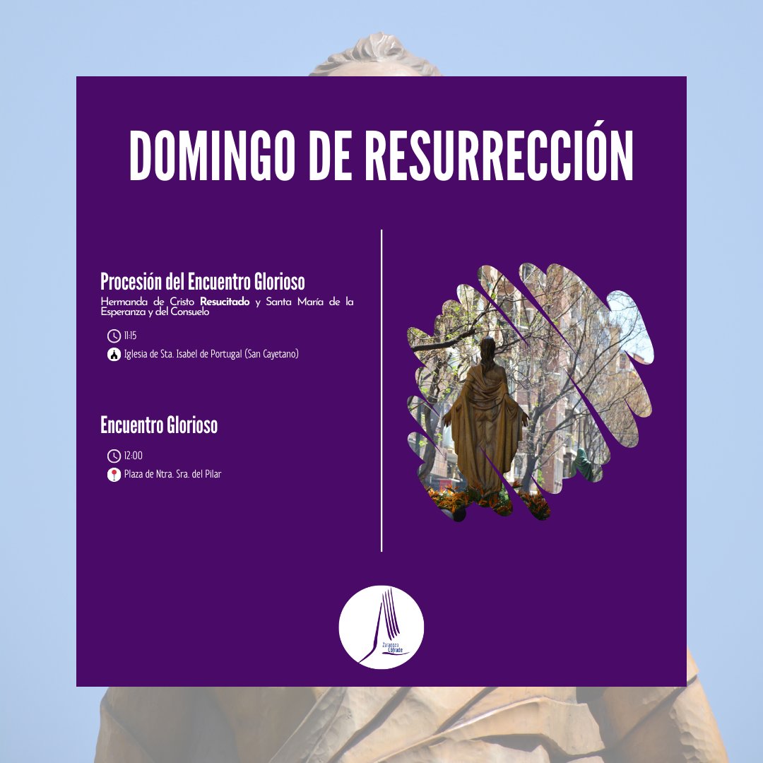 [Semana Santa 2025] La Hermanda de Cristo Resucitado cierra la #SemanaSanta25 con la Procesión del Encuentro Glorioso #DomingodeResurrección #SemanaSanta #SemanaSanta2025 #SemanaSantaZgz