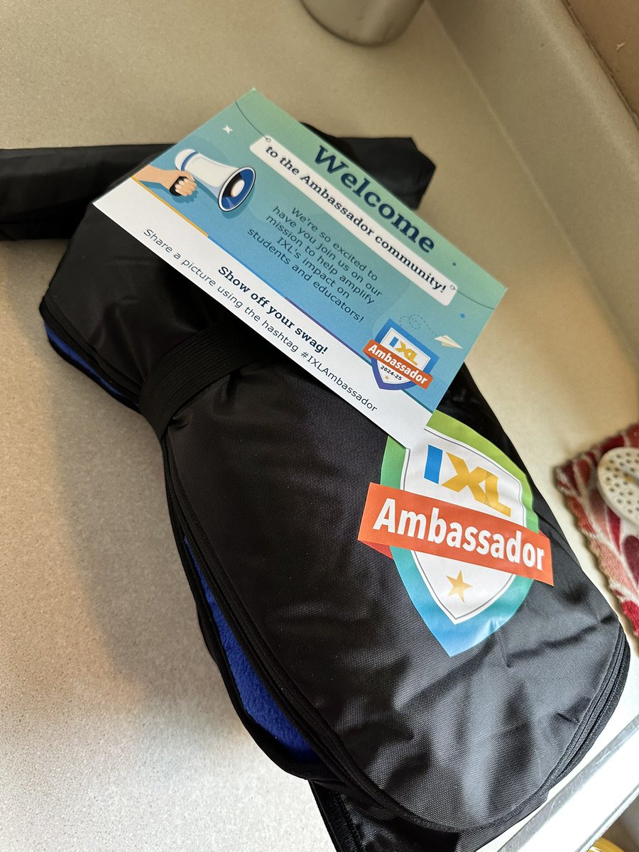 KtheMathQueen's tweet photo. Look at the swag!  I’m an IXL ambassador!! #IXLAmbassador https://t.co/7ljEG5Rtb6