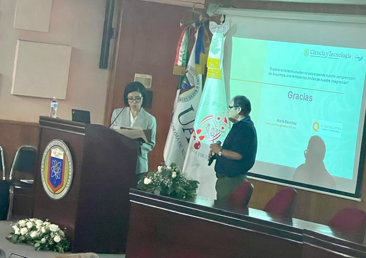 Agradecemos al Dr. Mario Sánchez Vázquez, del #Cimav Unidad Monterrey, por su interesante conferencia: "La Magia de los enlaces: de lo común a lo inusual en la unión de los átomos", en el marco del #EQI2025 
#EnlaceQuimico #DFT #InorganicChemistry