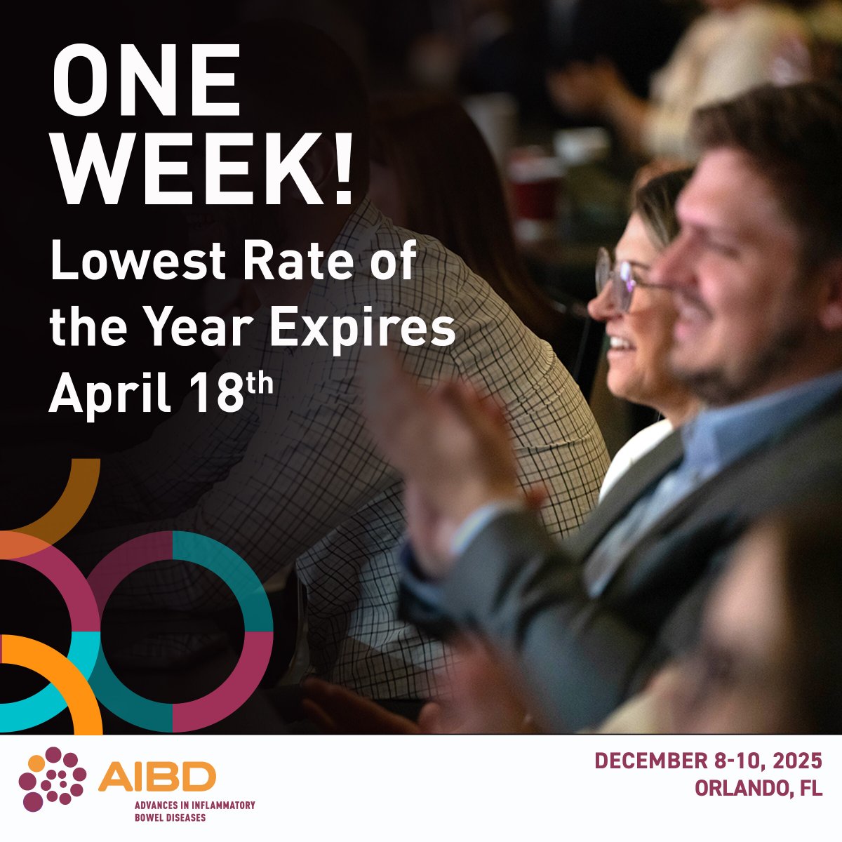 @IBDConference (@ibdconference) on Twitter photo Just one week left to save!
Register by April 18 for the #AIBD2025 conference and get the lowest rate of the year.
Join #IBD leaders for cutting-edge updates, best practices & collaboration. <a href="/MLongMD/">Millie Long</a> <a href="/MRegueiroMD/">Miguel Regueiro</a> <a href="/DrCoreySiegel/">Corey Siegel</a> Just one week left to save!
Register by April 18 for the #AIBD2025 conference and get the lowest rate of the year.
Join #IBD leaders for cutting-edge updates, best practices & collaboration. <a href="/MLongMD/">Millie Long</a> <a href="/MRegueiroMD/">Miguel Regueiro</a> <a href="/DrCoreySiegel/">Corey Siegel</a>