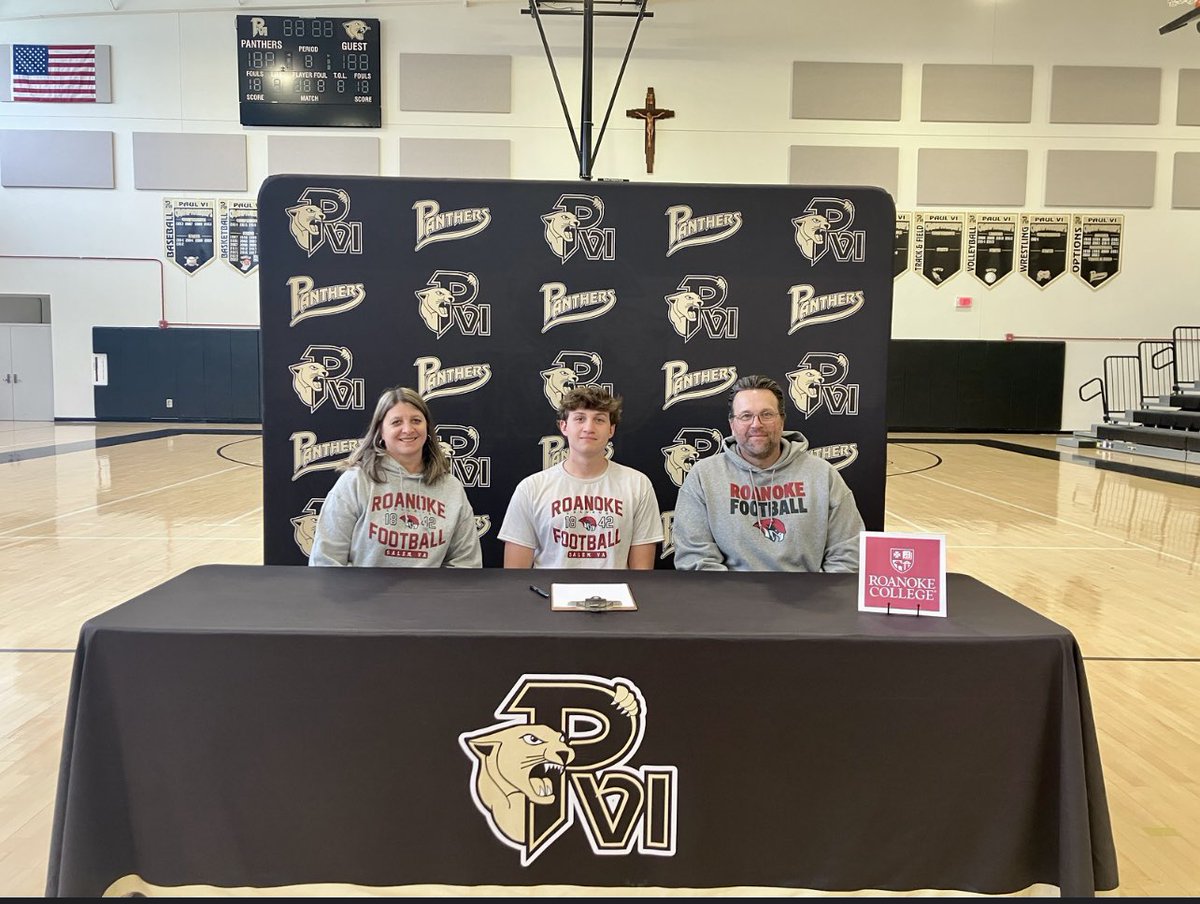 CoachEmersonPVI's tweet photo. Proud AD &amp; Dad! Yesterday we added 16 more seniors to the 22  who signed last fall. We now have 38 from the Class of ‘25 who will play sports in college next year - including my boy @will4emerson, who will play for @RoanokeFB &amp; is taking a walk-on opportunity w/ @RoanokeBaseball https://t.co/JFSiRduSl9