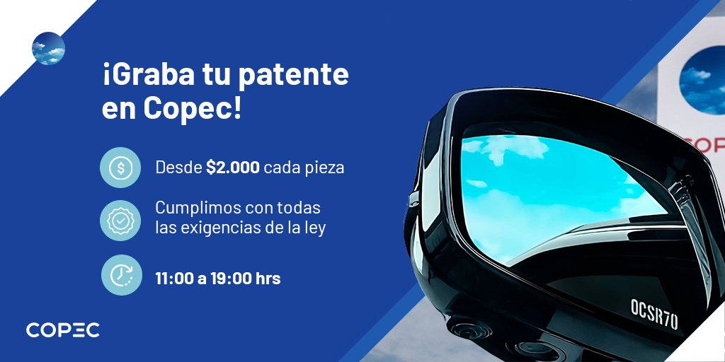 🔔 ¡No lo dejes para última hora! Recuerda que puedes grabar tu patente en Copec en solo 10 minutos ⏱️ 🎯 ¡Y acumulas puntos Full!

📍 Encuentra las estaciones de servicio con grabado de patentes en app Copec o aquí 👉🏻 bit.ly/4j0p06J