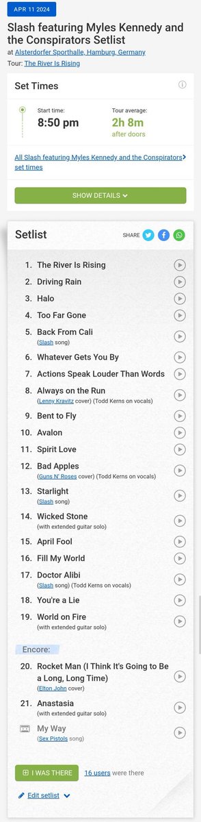 SlashSaoPaulo's tweet photo. #OnThisDay 1 year ago #SKMC played live at Alsterdorfer Sporthalle, Hamburg, Germany ๐ฉ๐ช, for The River Is Rising Tour ๐ฅ๐ฅ๐ฅ
Here's an epic "Halo" performance and the night's setlist ๐ฉ๐ค
๐ฅ: 17Seconds71 on YT
@Slash #Slash #Halo #live #show #tbt #Germany #SetlistFM https://t.co/q7BfI7qLH5