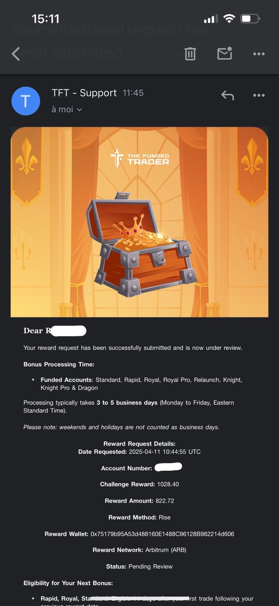 RS (@sabiri261) on Twitter photo Passed a TFT Knight pro challenge,
Already Funded and requested a payout (still pending), let’s see how long it will take to be received.
Tft is coming back stronger 💪
<a href="/thefundedtrader/">The Funded Trader</a>
<a href="/savedbyfx/">Angelo Ciaramello</a> Passed a TFT Knight pro challenge,
Already Funded and requested a payout (still pending), let’s see how long it will take to be received.
Tft is coming back stronger 💪
<a href="/thefundedtrader/">The Funded Trader</a>
<a href="/savedbyfx/">Angelo Ciaramello</a>