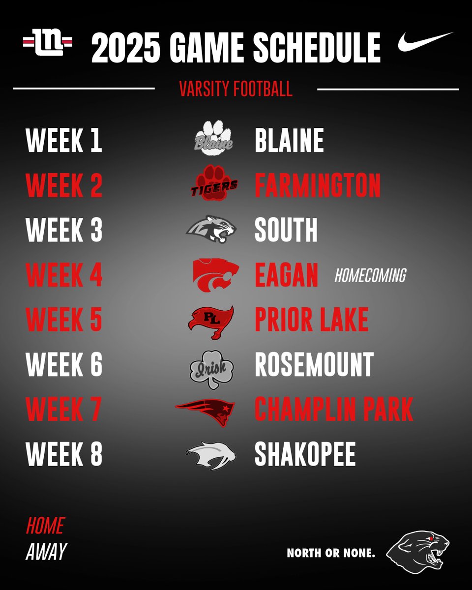 𝐓𝐡𝐞 𝟐𝟎𝟐𝟓 𝐆𝐚𝐦𝐞 𝐒𝐜𝐡𝐞𝐝𝐮𝐥𝐞 𝐢𝐬 𝐇𝐞𝐫𝐞!

#NorthOrNone