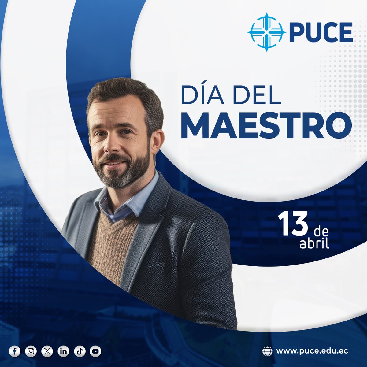 🎓🇪🇨 ¡Feliz Día del Maestro Ecuatoriano! 🌟
Hoy celebramos a quienes nos enseñan mucho más que fórmulas y fechas: nos enseñan con el corazón 💙. Gracias por cada clase, cada palabra de aliento y por creer en el futuro de nuestro país 🌱📚.
A ti, maestro y maestra, ¡GRACIAS! 🙌