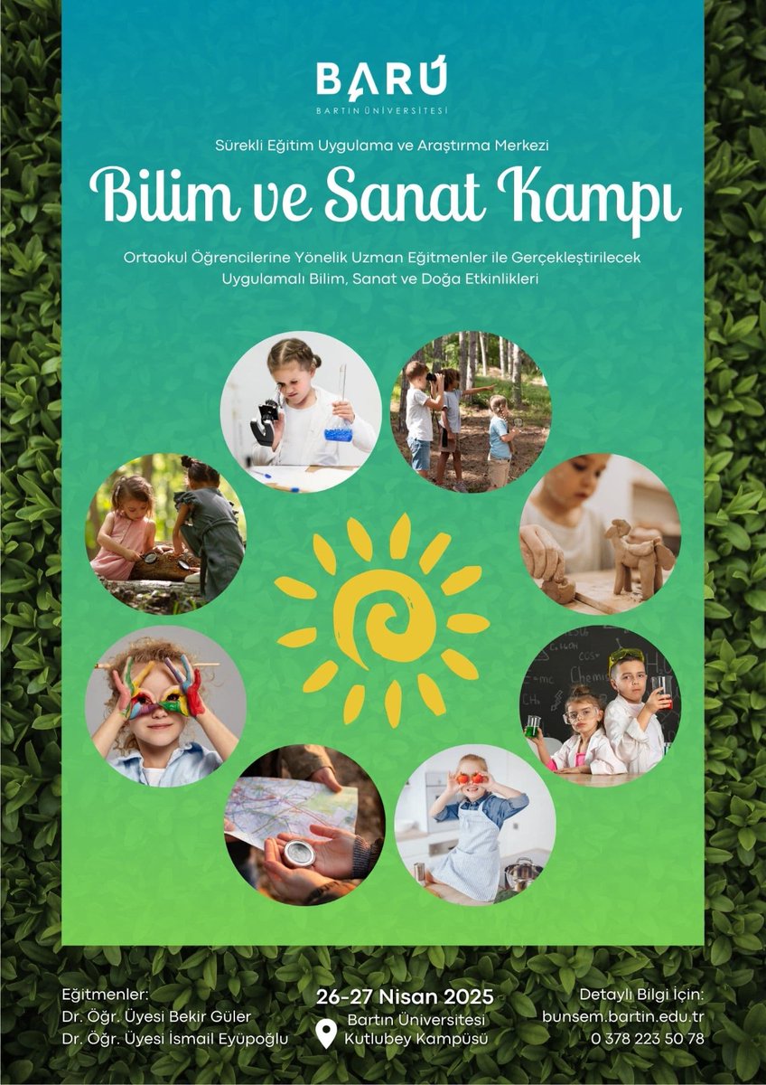 bartinbunsem's tweet photo. 📢 11-13 yaş aralığındaki tüm ortaokul öğrencilerinin katılabileceği; katılımcıların başta laboratuvar uygulamaları olmak üzere bilimin uygulamalarını görecekleri etkinliklerin gerçekleştirileceği "Bilim ve Sanat Kampı"na kayıtlar başlamıştır. https://t.co/XJ19uX3WhM