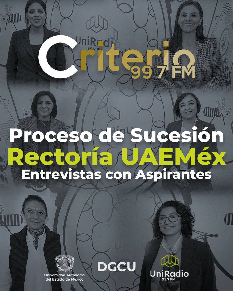 📻🎙️ Entrevistas con aspirantes 📻🎙️

Consulta las entrevistas con las seis aspirantes que participan en el proceso de sucesión a la Rectoría de la Universidad Autónoma del Estado de México (UAEMéx) 2025-2029, realizadas en <a href="/criterio997FM/">Criterio Noticias</a>

#UniRadioVaConmigo
#SomosUAEMéx💚💛