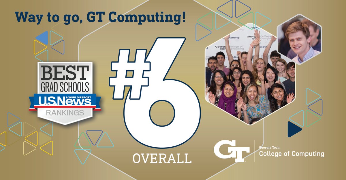 Georgia Tech Computing (@gtcomputing) on Twitter photo Computing at <a href="/GeorgiaTech/">Georgia Tech</a> has climbed one spot in the national rankings to No. 6 for its graduate computer science (CS) program 🎉. The ranking is from the 2025 U.S. News and World Report (USNWR) Best Graduate Schools report.
Oh, and Georgia Tech also just happened to be named Computing at <a href="/GeorgiaTech/">Georgia Tech</a> has climbed one spot in the national rankings to No. 6 for its graduate computer science (CS) program 🎉. The ranking is from the 2025 U.S. News and World Report (USNWR) Best Graduate Schools report.
Oh, and Georgia Tech also just happened to be named