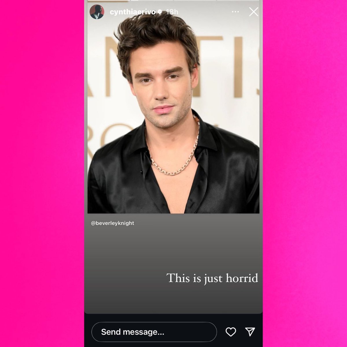 DropPopNet's tweet photo. 5 months ago, Cynthia Erivo expressed her remorse for Liam Payne’s passing on Instagram. 

'This is just horrid'
'Icon of the Year: Cynthia Erivo' https://t.co/ccbUeuGrTS