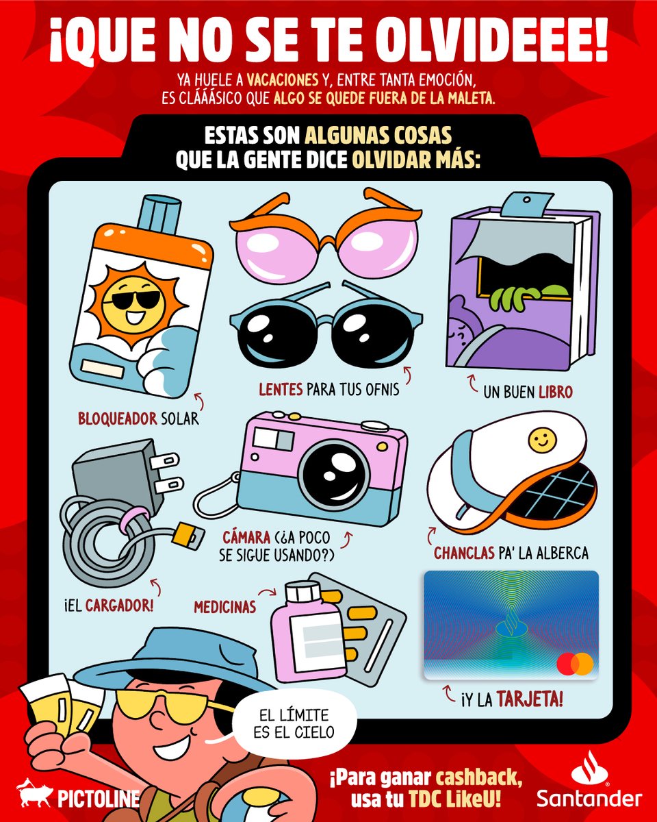 pictoline's tweet image. La maleta lista para las vacaciones 🌴✈️, pero clásico que SIEMPRE se olvida una cosa 😂

#Vacaciones #TipsDeViaje #MaletaPerfecta #NoOlvidesNada #ChecklistViaje #SemanaSanta #Pictoline