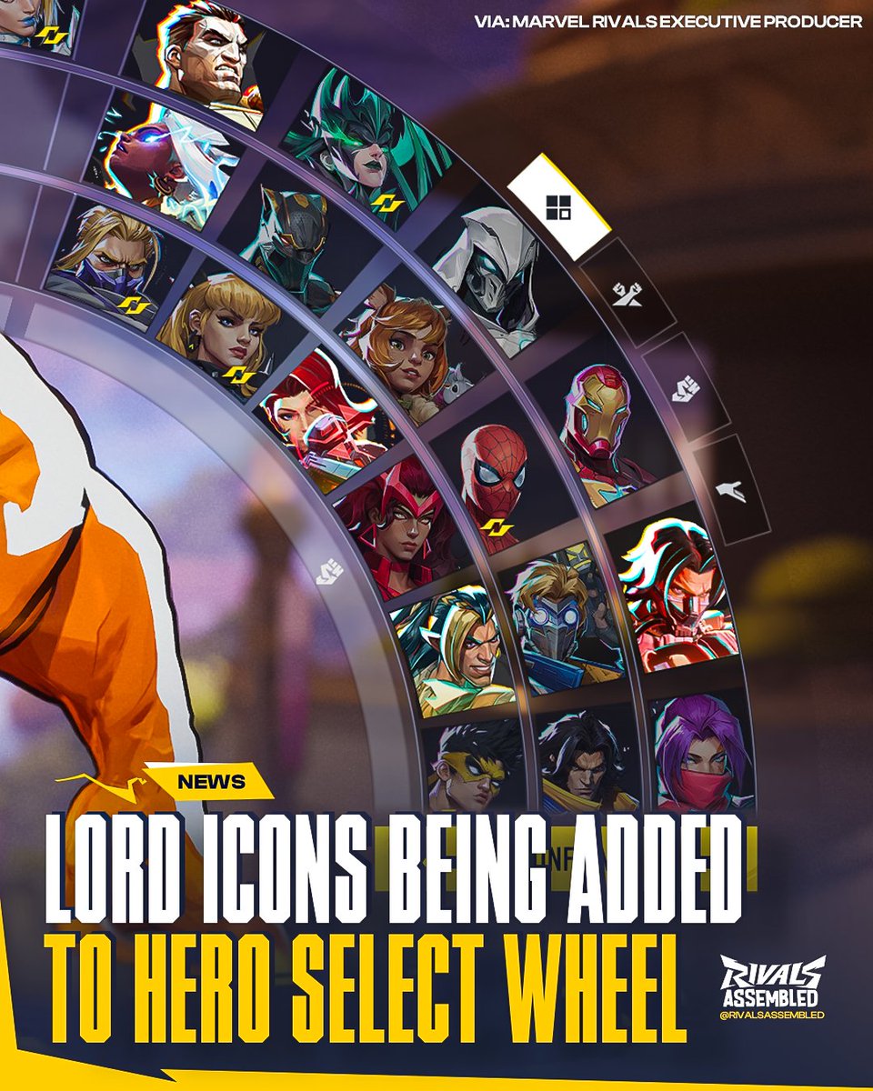 According to the Executive Producer for Marvel Rivals, adding Lord Icons to the Hero Select wheel is on their to-do list