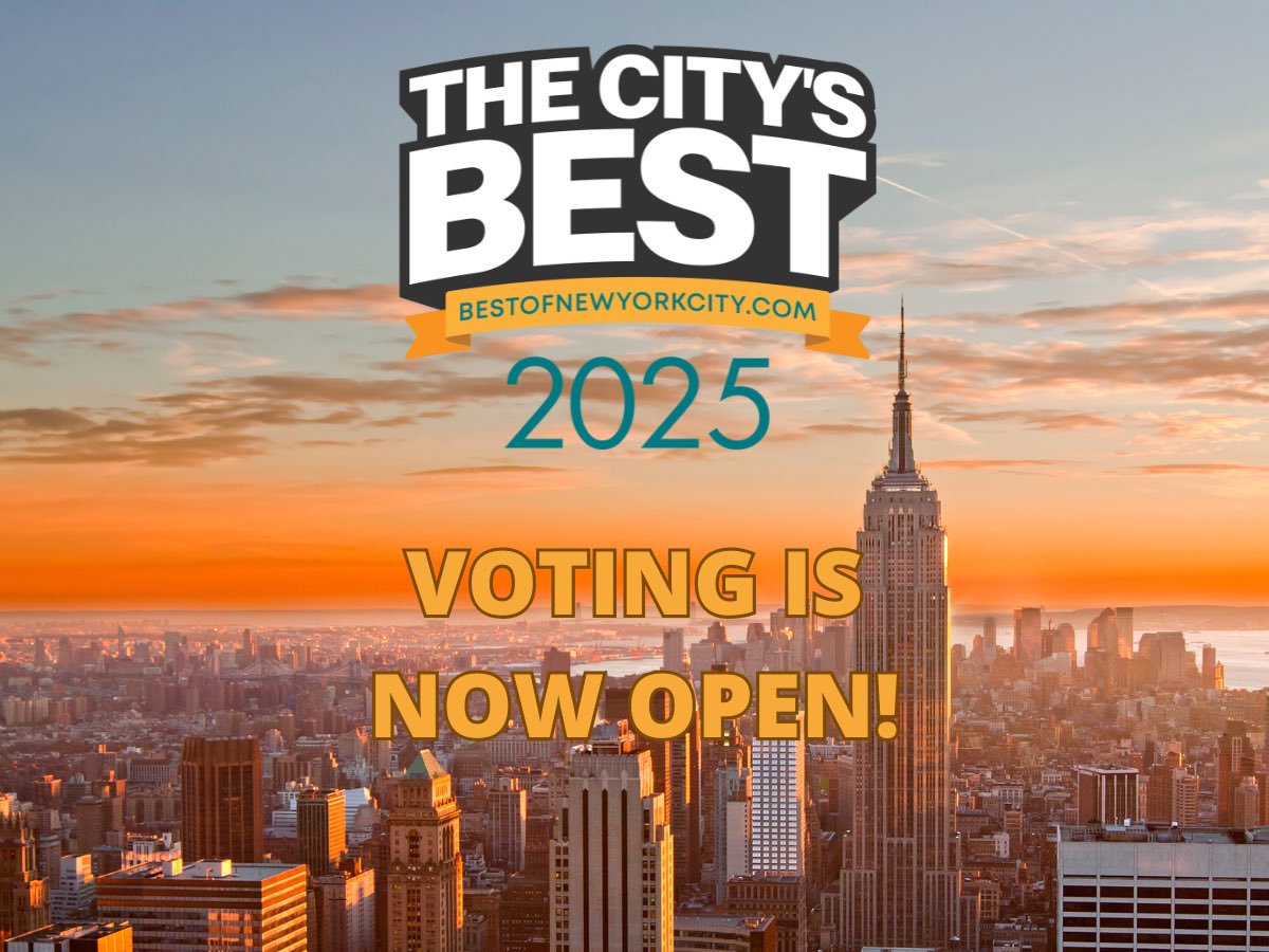 bestofthenyc's tweet photo. Voting is now open for The City's Best 2025 contest!🗳️☑️ 

You can cast your vote daily for your favorite businesses – from Bagels and Boot Camps to Pool Halls and Publicists! 

https://t.co/zLW1PBDYFb https://t.co/JBYgndV4Qj