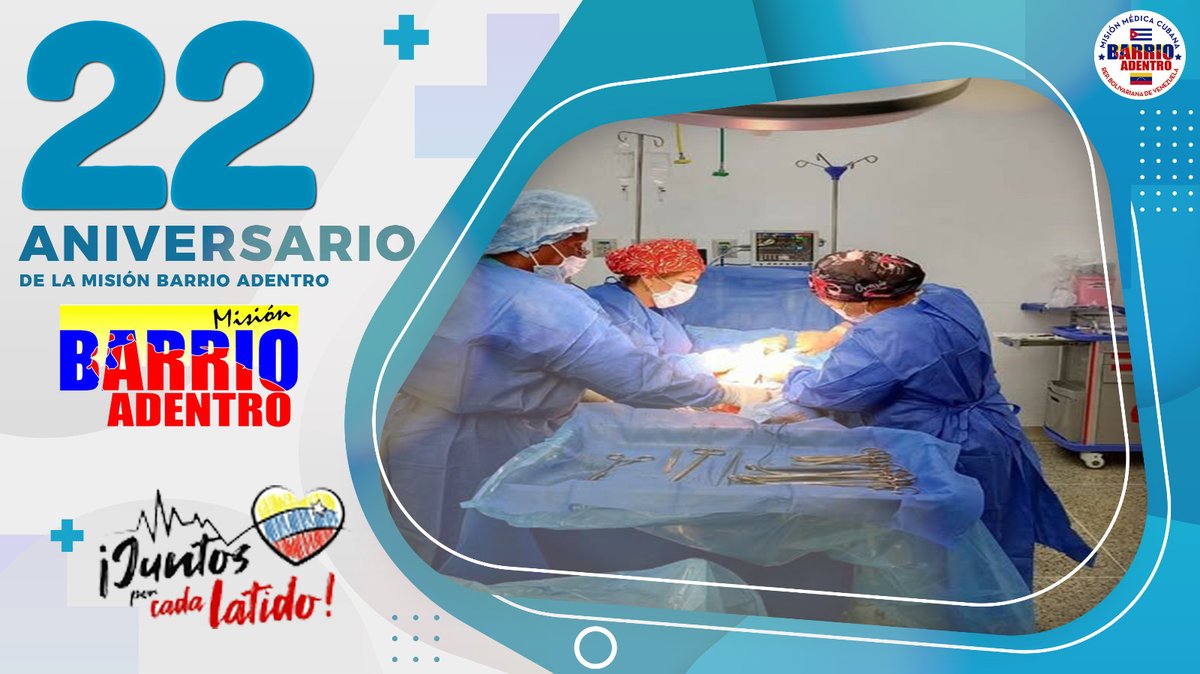 Barrio Adentro, proyecto social humanista y solidario, 21 años salvando vidas. #AniversarioXXIIBarrioAdentro #JuntosPorCadaLatido #CubaCoopera