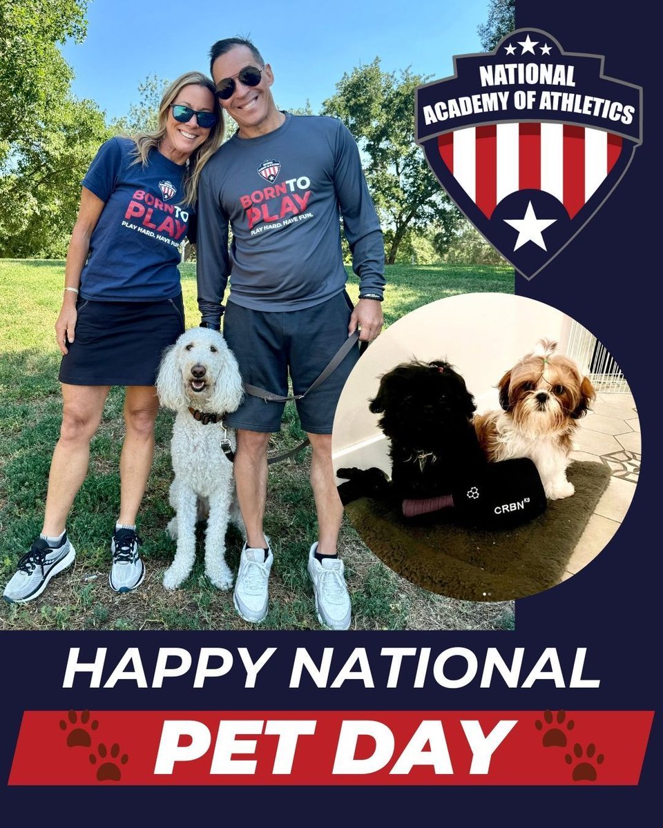 They may not play on the field, but they’re MVPs at home. 🏆🐾 Happy #NationalPetDay to our four-legged teammates who are always cheering us on! 

#NAofA #PLAYHARDHAVEFUN #TalkTeachPlay