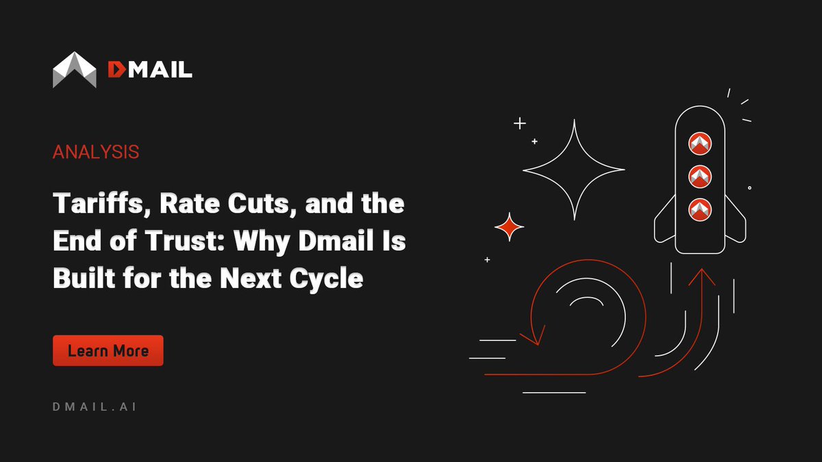 king_wire95757's tweet photo. Tariffs. Rate cuts. Broken trust.

@Dmailofficial isn’t here for the hype. It’s here for the builders.
50M+ users. 37 chains. Real cross-chain #Dmail Network is positioned to win this cycle:
https://t.co/JEggjPAOSM
Want a more professional, casual, or edgy tone? I can tweak it. https://t.co/vBisC8quhq