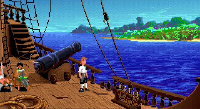 ArtGaime's tweet photo. This cinematic reimagining of The Secret of Monkey Island (1990, Lucasfilm Games) captures the relaxed chaos of pirate life in vibrant, sun-soaked glory. Argh!

#MonkeyIsland #LucasfilmGames #RetroGaming #AIArt #PointAndClick #ClassicGames #PirateVibes #PixelToCinematic https://t.co/W4g65Edjh6