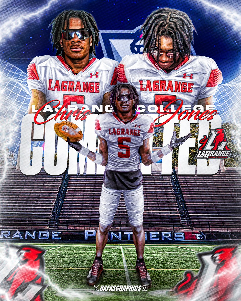 Christopher Jones (@chrisj0709) on Twitter photo #AGTG After a long considerite process I am blessed to say Iβm 100% Committed to Lagrange College β€οΈπ€ #GoPanthers <a href="/SEBFBCOACH/">Jared Zito</a> <a href="/CoachAnthonySr/">Jason Anthony</a> <a href="/CoachHammettSEB/">Anthony Hammett</a> <a href="/RecruitGeorgia/">Recruit Georgia</a> <a href="/Coach__Talbert/">Coach Talbert</a> <a href="/LaGrangeFTBL/">LaGrange College Football</a> <a href="/coachchrisjerry/">Chris Jerry</a> <a href="/TrainingApex/">Trainer for the underrated (Coach Rigue)</a> #AGTG After a long considerite process I am blessed to say Iβm 100% Committed to Lagrange College β€οΈπ€ #GoPanthers <a href="/SEBFBCOACH/">Jared Zito</a> <a href="/CoachAnthonySr/">Jason Anthony</a> <a href="/CoachHammettSEB/">Anthony Hammett</a> <a href="/RecruitGeorgia/">Recruit Georgia</a> <a href="/Coach__Talbert/">Coach Talbert</a> <a href="/LaGrangeFTBL/">LaGrange College Football</a> <a href="/coachchrisjerry/">Chris Jerry</a> <a href="/TrainingApex/">Trainer for the underrated (Coach Rigue)</a>