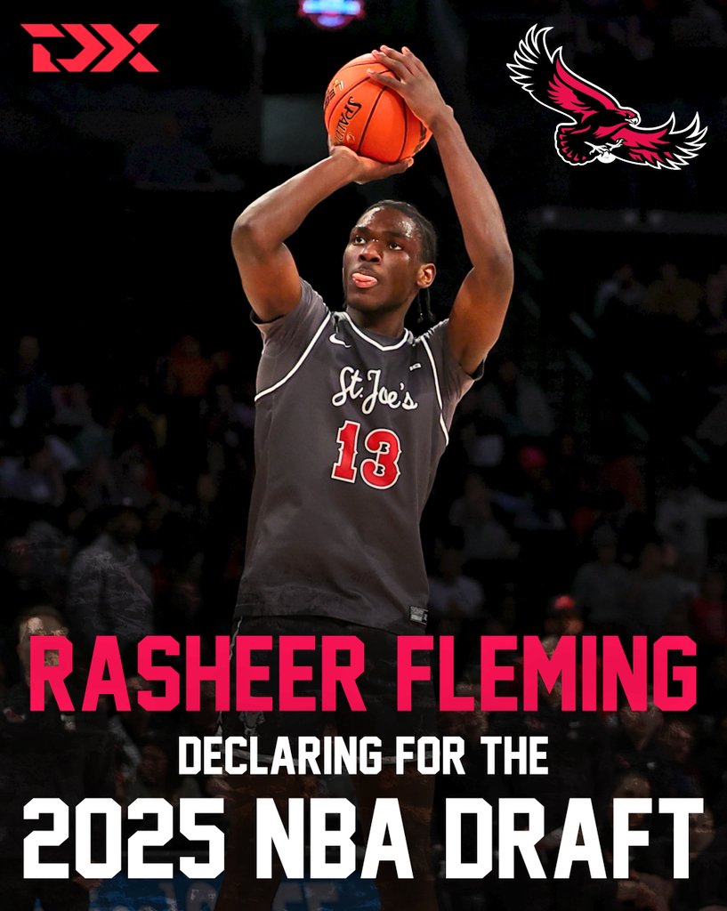NEWS: St. Joe’s junior Rasheer Fleming, a projected first-round pick, will enter the 2025 NBA draft, agents Rich Paul and Lucas Newton told ESPN.

STORY: espn.com/mens-college-b…