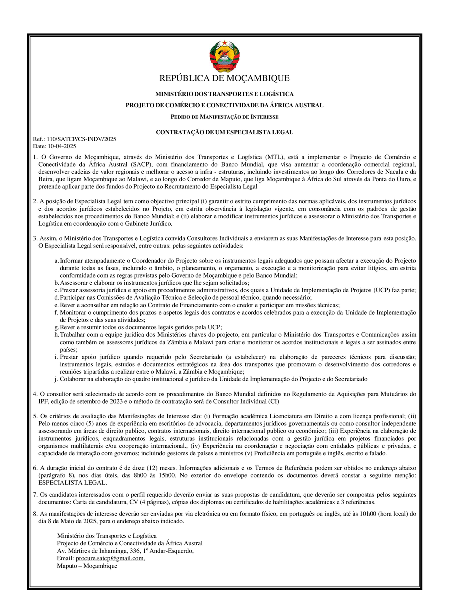 pccaamz's tweet photo. Pedido de Manifestação de Interesse

CONTRATAÇÃO DE UM ESPECIALISTA LEGAL https://t.co/rQRuR7If3c