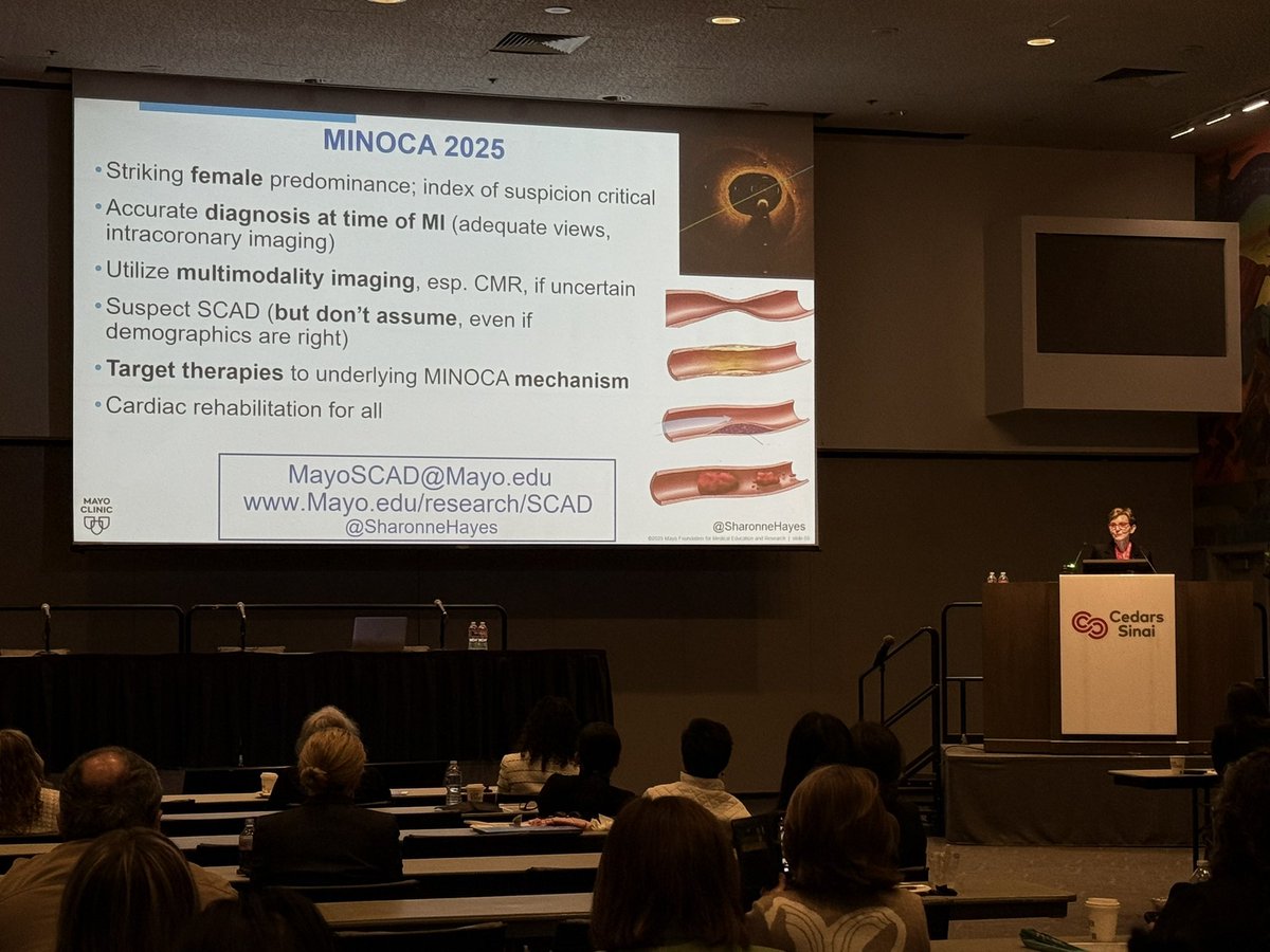 Smidt Heart Institute at Cedars-Sinai (@smidtheart) on Twitter photo An amazing start with keynote speaker <a href="/SharonneHayes/">Sharonne Hayes MD</a> on the understanding and the treatment of #SCAD #MINOCA An amazing start with keynote speaker <a href="/SharonneHayes/">Sharonne Hayes MD</a> on the understanding and the treatment of #SCAD #MINOCA