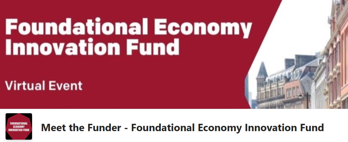Greater Manchester’s groundbreaking Foundational Economy Innovation Fund has provided £1 million in funding to 40 entrepreneurs, businesses and organisations over the last two years. Applications for Round 2 is now OPEN! 

Meet the Funder virtual  event , Tues 15 Apr. 🧵