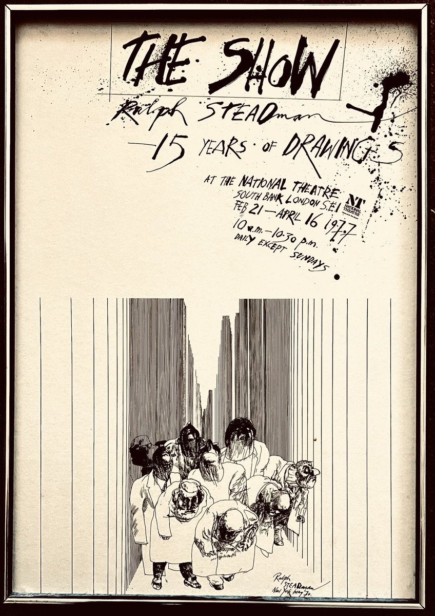 CatoCrane's tweet photo. Advertising #Poster from 1977 #Exhibition of 15 Years of Ralph #Steadman Drawings held at National Theatre, South Bank, #London - Auction 17th-24th April at https://t.co/jte64HeQ7L Also Affordable Others from Estate #Collection in Wirral/Cheshire @heswallmagazine @shrewsmorris https://t.co/7UpaYtFkyD