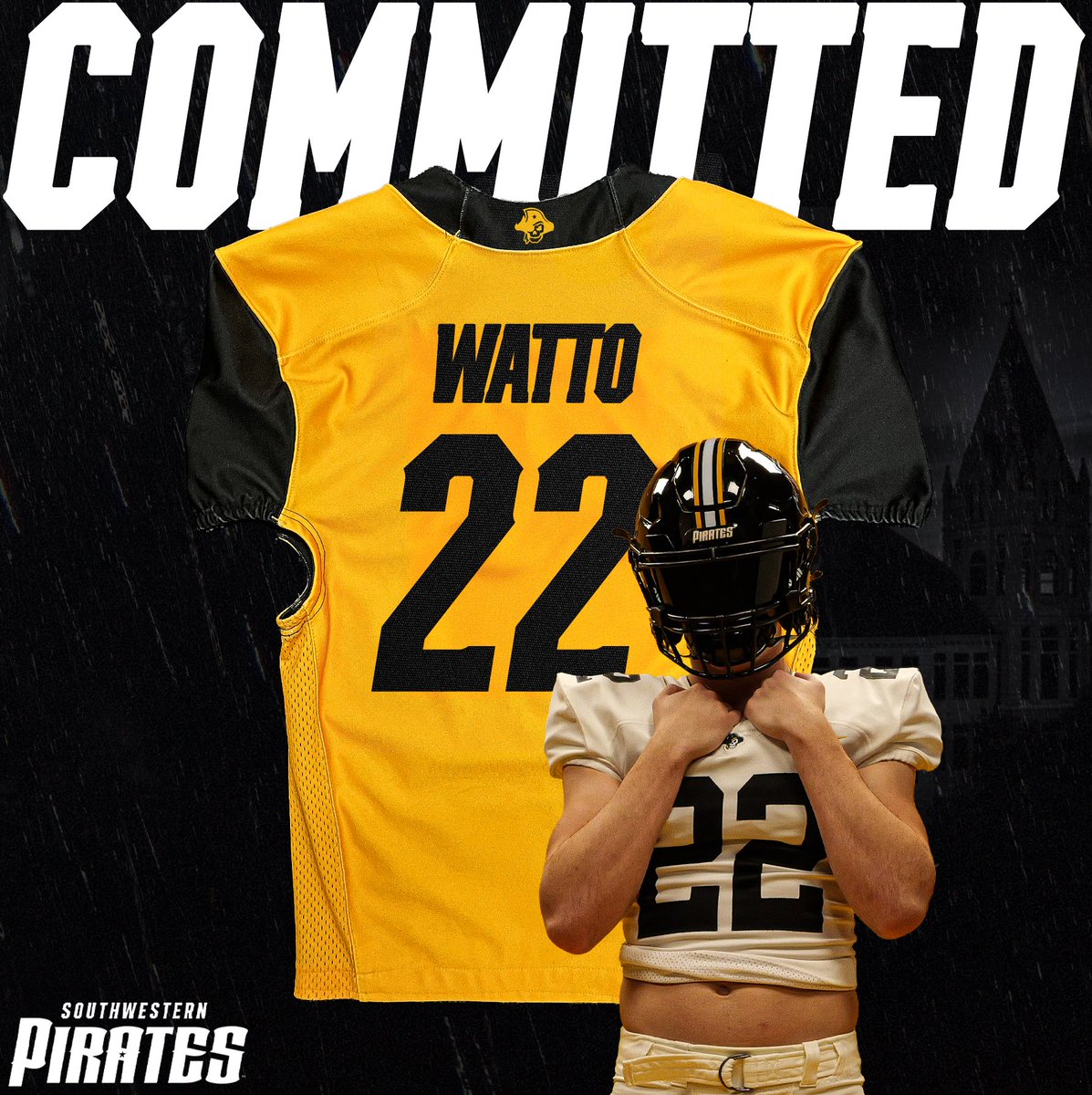 Brody Watto (@wattobrody) on Twitter photo Incredibly excited to announce my commitment to Southwestern University ‼️‼️Can’t wait to get to work as a Pirate 🏴☠️🏴☠️<a href="/CoachBishopSU2/">Coach John Bishop</a> <a href="/50plusPirate/">Coach Chip Killian</a> <a href="/coach_kriesel/">Coach Bill Kriesel</a> <a href="/SUPiratesFB/">Southwestern FB</a> Incredibly excited to announce my commitment to Southwestern University ‼️‼️Can’t wait to get to work as a Pirate 🏴☠️🏴☠️<a href="/CoachBishopSU2/">Coach John Bishop</a> <a href="/50plusPirate/">Coach Chip Killian</a> <a href="/coach_kriesel/">Coach Bill Kriesel</a> <a href="/SUPiratesFB/">Southwestern FB</a>