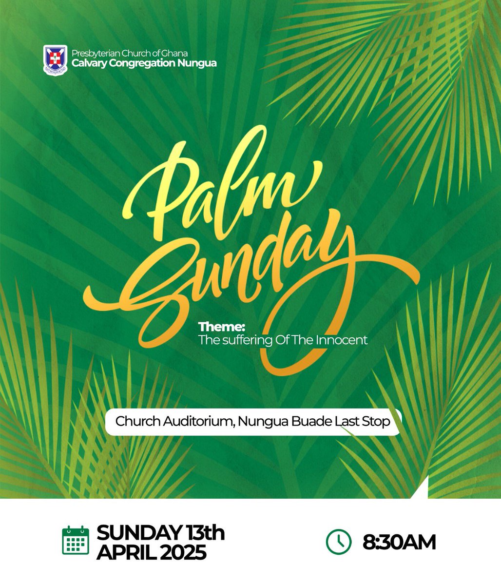 PcgCalvary's tweet photo. Donkey steps, royal ride,
Crowds alive on every side.
Palm leaves rise, voices sing
Jerusalem welcomes the King.
This Sunday, we celebrate the King’s triumphant entry!
#Presby #Fellowship #Church #Lent #PalmSunday #PalmSundayService #Hosanna #HosannaInTheHighest #JesusIsKing https://t.co/t0XtprP6C2