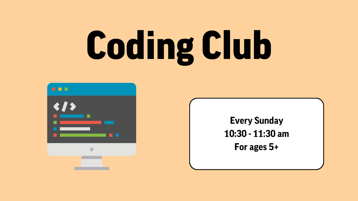 🌟 Join our Coding Club at Beccles Library! 🌟

Dive into the world of coding with Scratch Jr, Scratch, and Microbits. We have a limited number of iPads available to borrow, so if you can bring your own tablet or laptop, even better!

Sundays, 10:30am–11:30am for ages: 5 +