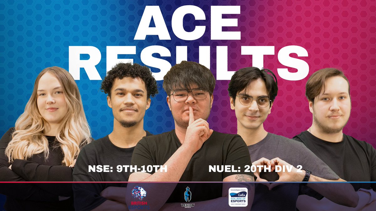 legionesportsuk's tweet image. Valorant Ace's final standings for the Spring Split with NUEL &amp;amp; NSE ⚔️

⚡️| Powered by @CollegeEsports_