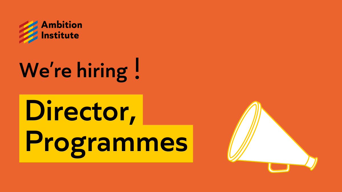 Ambition_Inst's tweet image. 🌟 Help us shape the future of education! 🌟
We are searching for a Programme Director to lead the successful delivery of our Early Career Training (ECT) programme.
Find full details on our website and apply today 👉 ambition.pinpointhq.com/#js-careers-jo…
📆 Closes Wednesday 30 April.