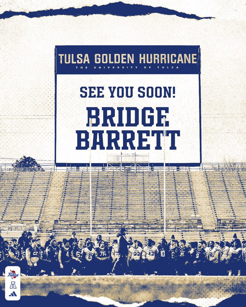 Bridge Barrett (@bridgebarrett1) on Twitter photo Looking forward to being at the University of Tulsa today!
<a href="/BulldogSulphur/">Sulphur Bulldog Football</a>
<a href="/Sulphur_Sports/">Sulphur Bulldog Athletics</a>
<a href="/gilliamcoach/">David Gilliam</a>
<a href="/ChanningHickman/">Channing Hickman</a>
<a href="/TulsaFootball/">Tulsa Football</a> Looking forward to being at the University of Tulsa today!
<a href="/BulldogSulphur/">Sulphur Bulldog Football</a>
<a href="/Sulphur_Sports/">Sulphur Bulldog Athletics</a>
<a href="/gilliamcoach/">David Gilliam</a>
<a href="/ChanningHickman/">Channing Hickman</a>
<a href="/TulsaFootball/">Tulsa Football</a>