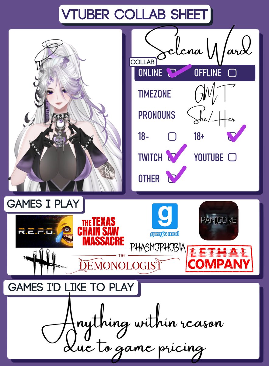 GhostiesBit3h's tweet photo. I’m always up for collabs !!!! Please Dm me if you’d like to collab on twitch !! 💜 https://t.co/slYzGuZScS