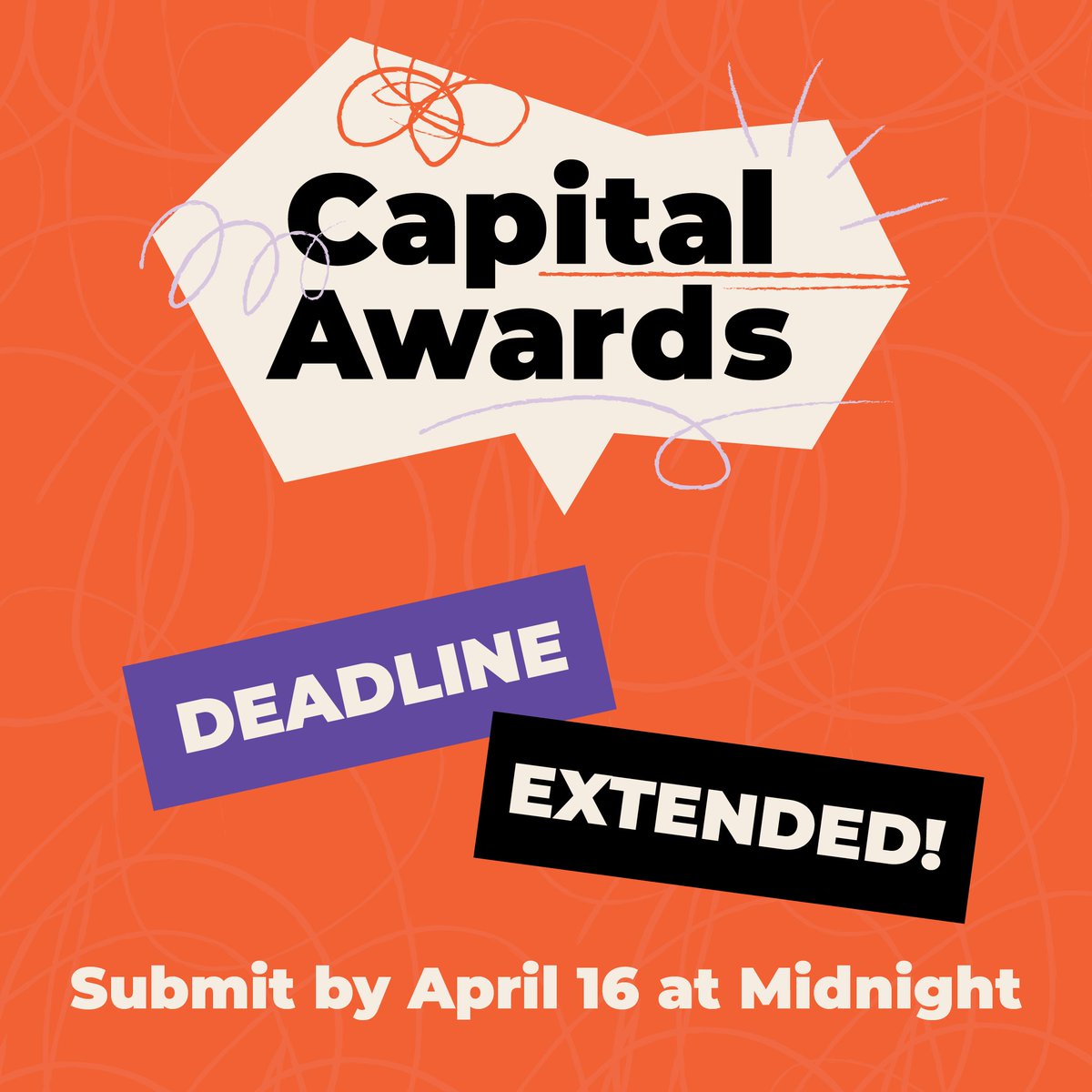 Deadline extended!
You now have until April 16 at midnight to enter the 2025 #IABCCapitalAwards.

Showcase your bold strategies, meaningful stories, and impactful work.

Enter now: capitalawards.ca
#YEG #Communications #MarComm